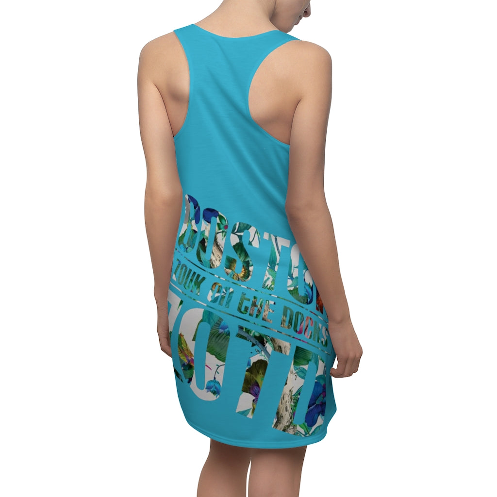 Birds Blue - Women's Cut & Sew Racerback Dress