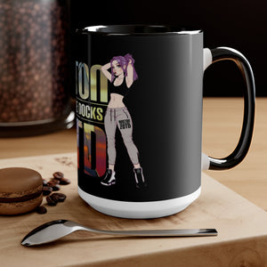 Anime Girl Two-Tone Coffee Mugs, 15oz